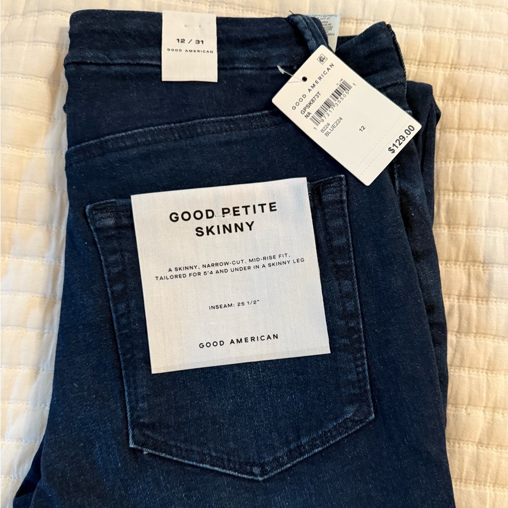 Good American Dark Blue Petite Skinny Jeans